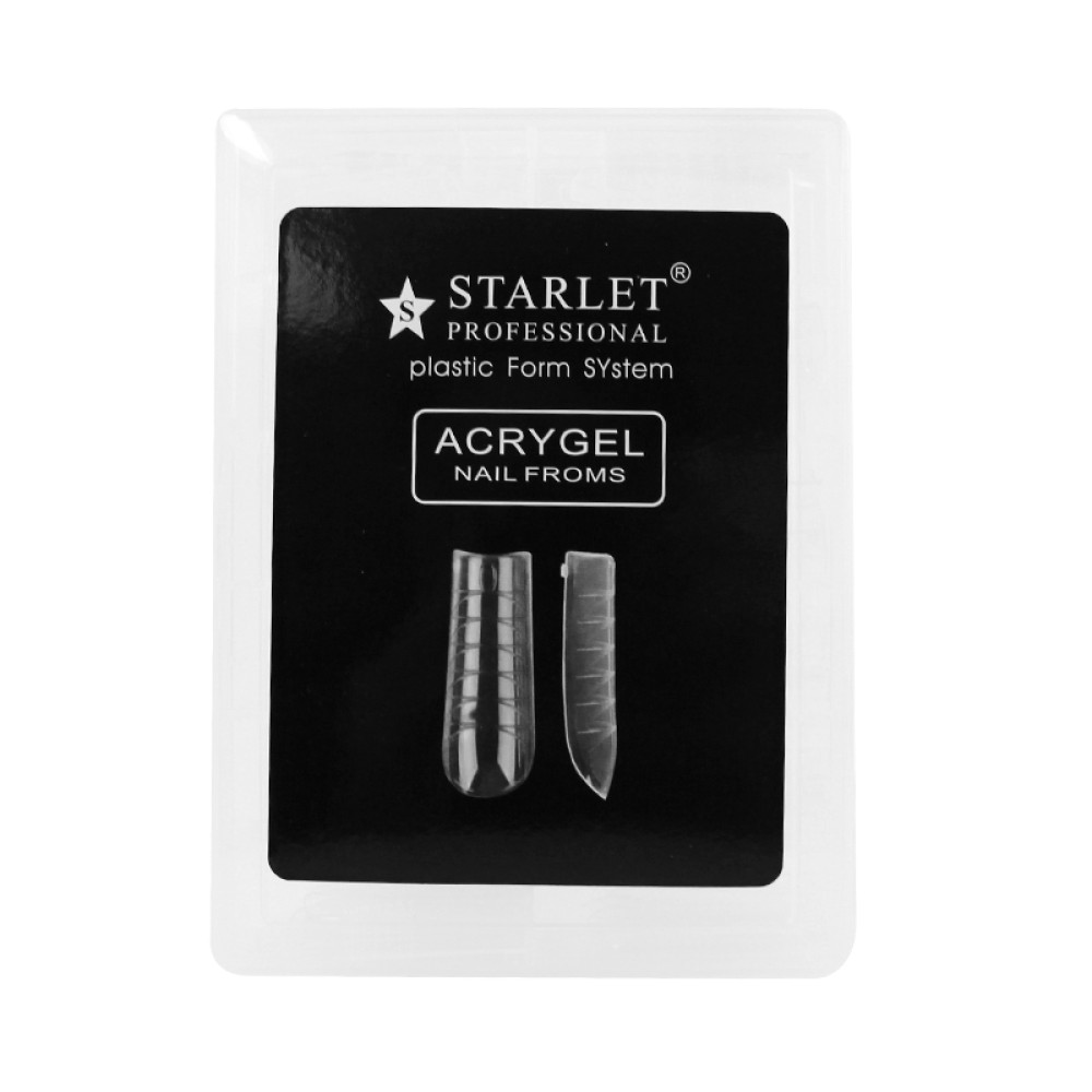 Верхние формы для наращивания ногтей Starlet Professional Acrygel. универсальные. с разметкой. прозрачные. 120 шт.