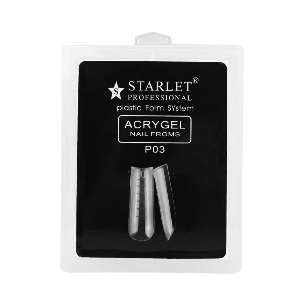 Верхні форми для нарощування нігтів Starlet Professional Acrygel. квадрат. з розміткою. прозорі. 120 шт.