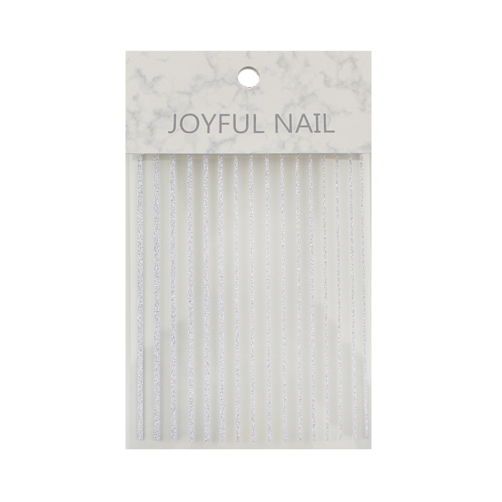 Гибкая лента для ногтей Joyful Nail светоотражающая, цвет серебро