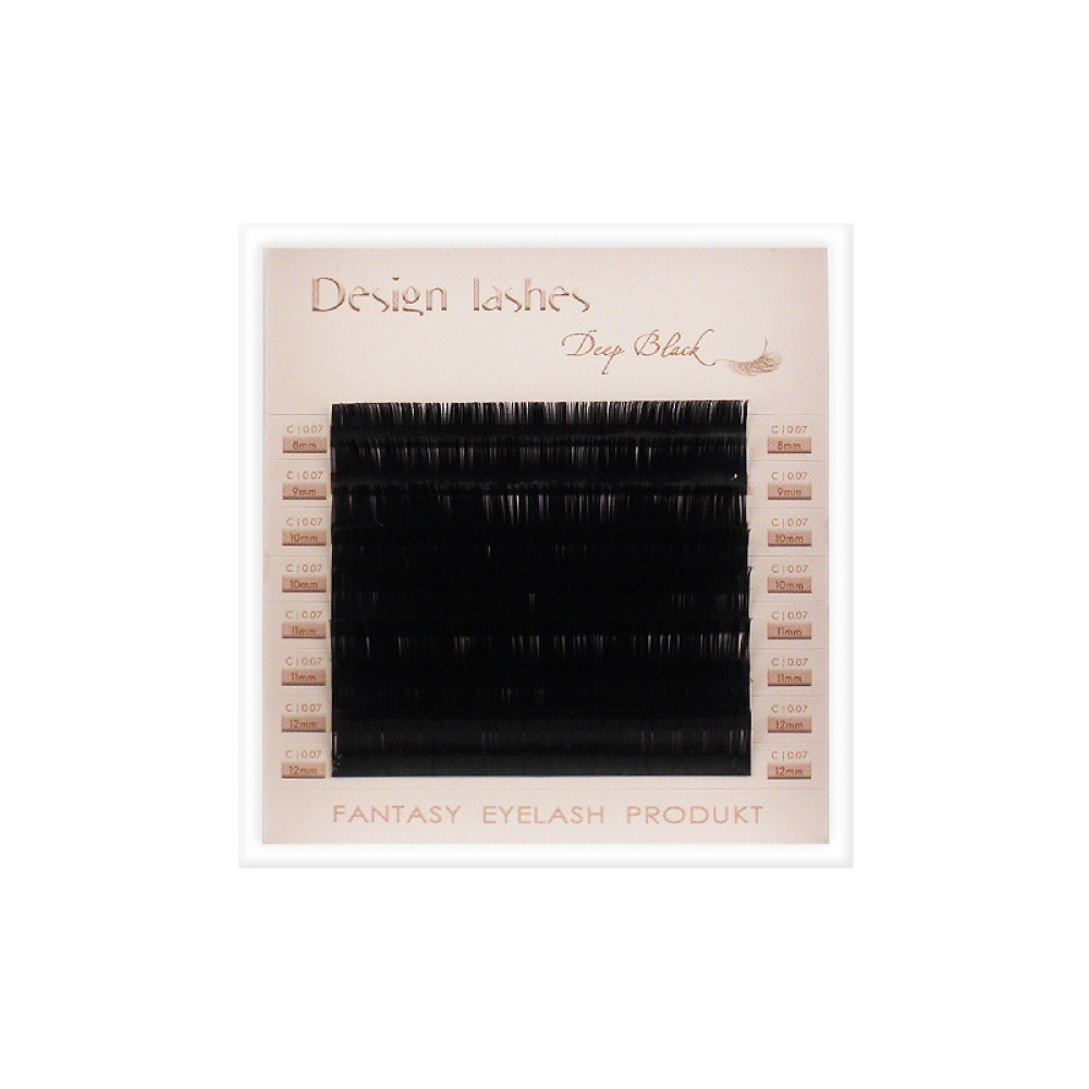 Вії Design Lashes Deep Black C 0.07 (8 рядів: 8-12 мм), чорні