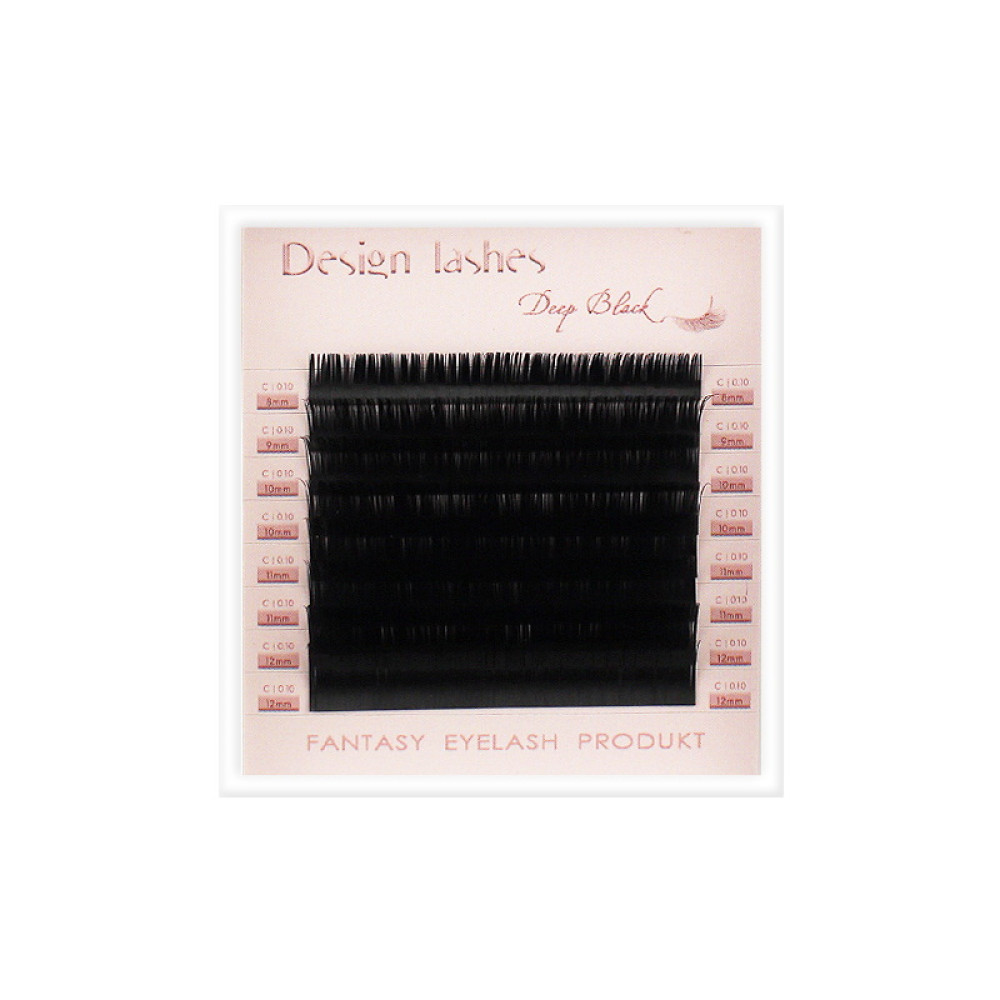 Вії Design Lashes Deep Black C 0.10 (8 рядів: 8-12 мм). чорні