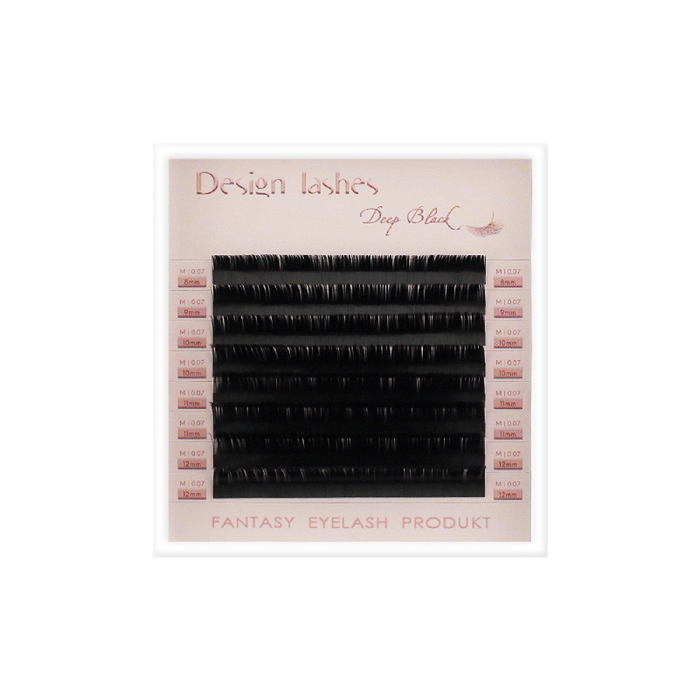 Вії Design Lashes Deep Black M 0.07 (8 рядів: 8-12 мм). чорні