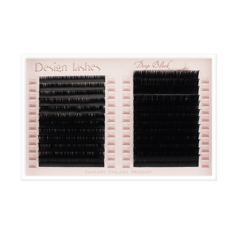 Ресницы Design Lashes Deep Black CC 0.07 (24 ряда: 7-14 мм). черные