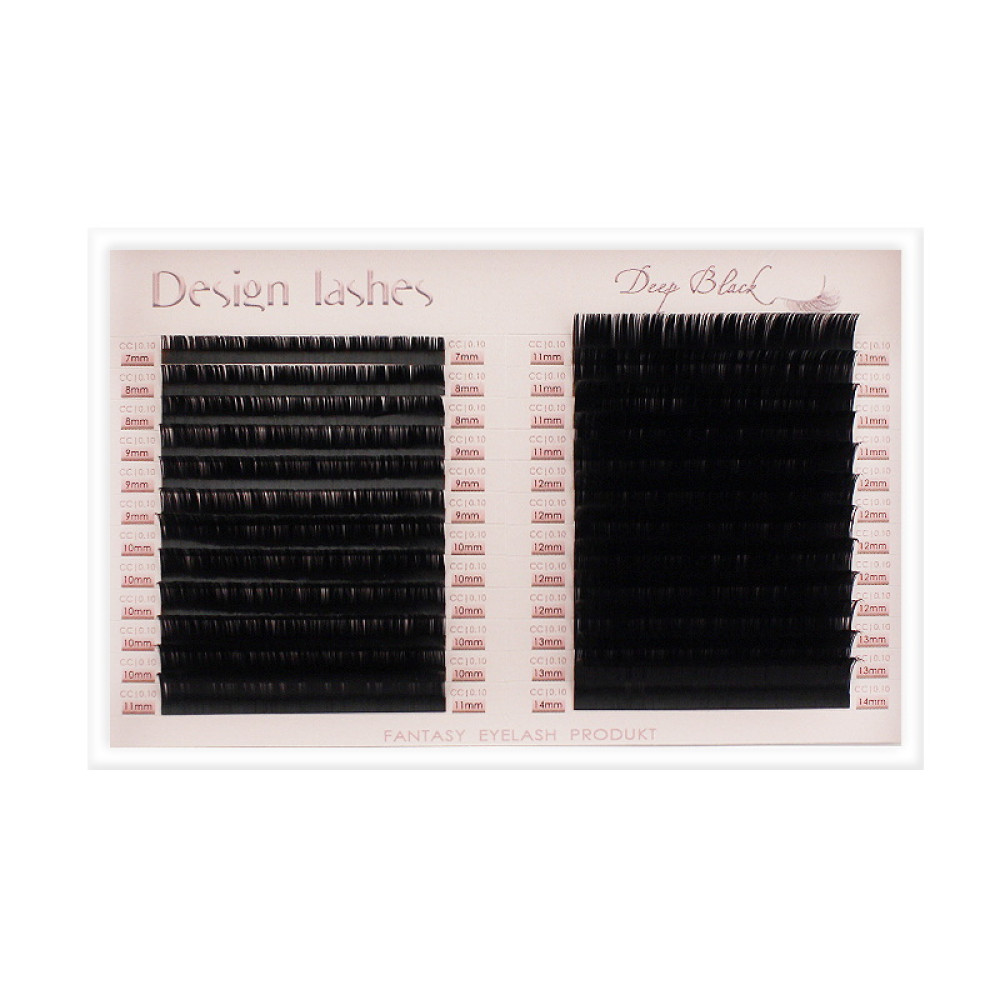 Ресницы Design Lashes Deep Black CC 0.10 (24 ряда: 7-14 мм). черные