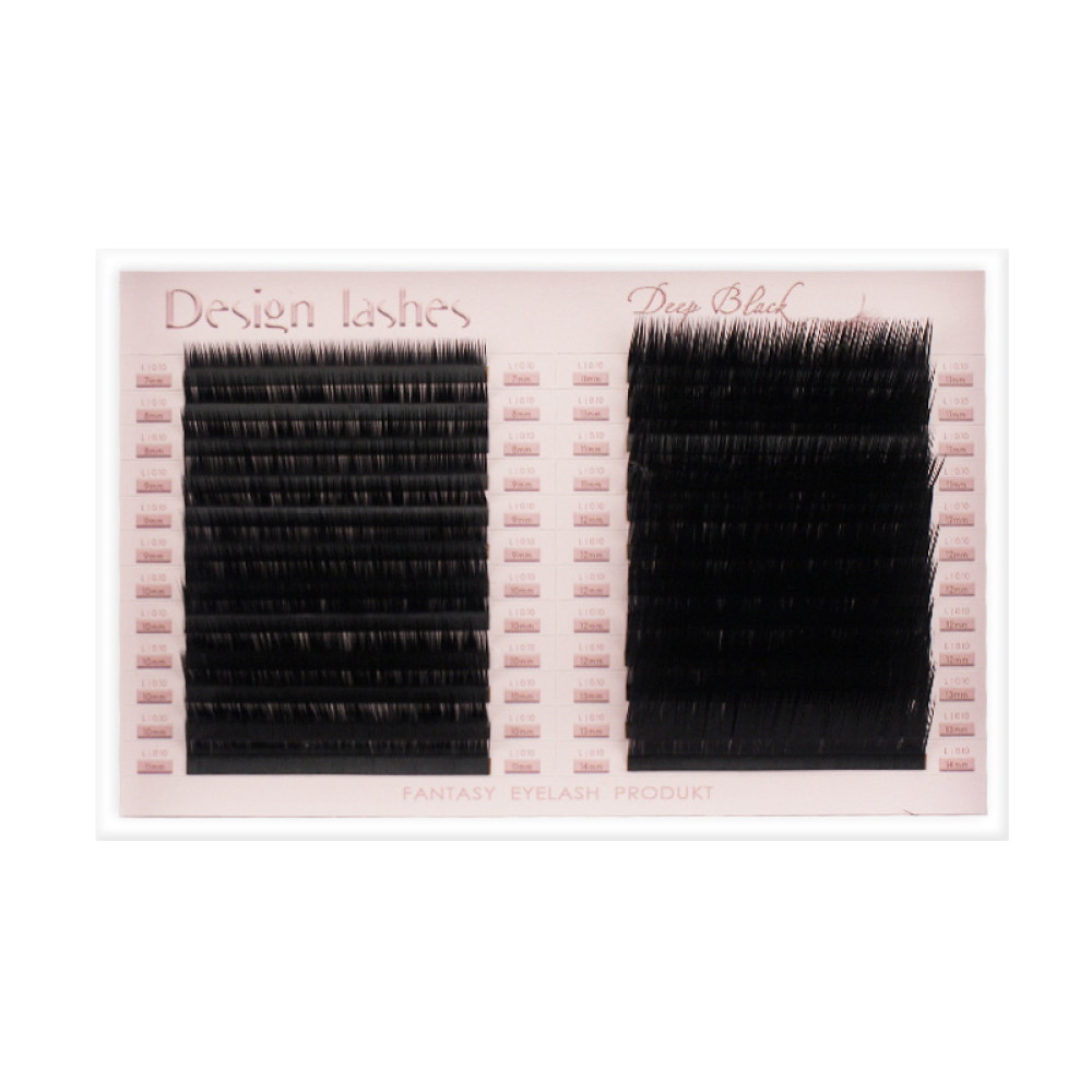 Ресницы Design Lashes Deep Black L 0.10 (24 ряда: 7-14 мм). черные