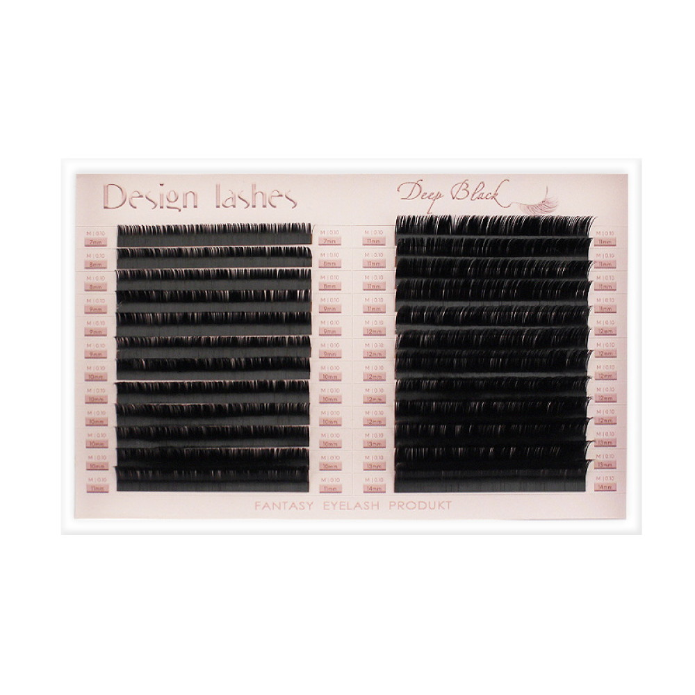 Ресницы Design Lashes Deep Black M 0.10 (24 ряда: 7-14 мм). черные