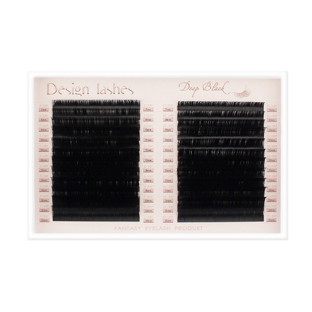 Ресницы Design Lashes Deep Black C/CC 0.07 (24 ряда: 7-13 мм). черные