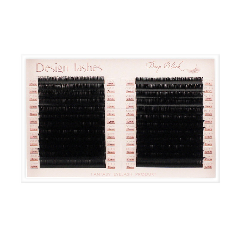 Ресницы Design Lashes Deep Black C/CC 0.10 (24 ряда: 7-13 мм). черные