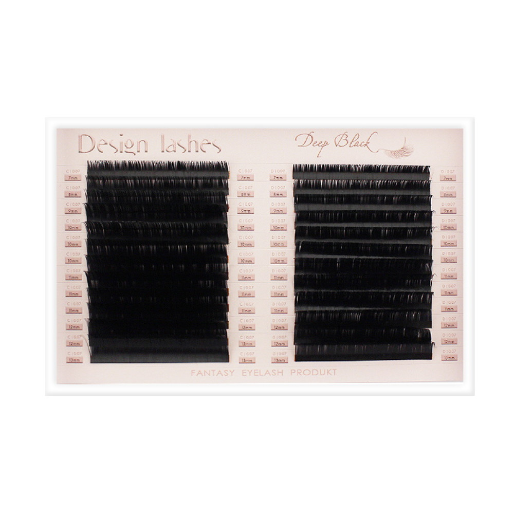 Ресницы Design Lashes Deep Black C/D 0.07 (24 ряда: 7-13 мм). черные