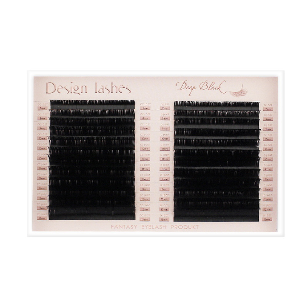 Ресницы Design Lashes Deep Black CC/D 0.07 (24 ряда: 7-13 мм). черные