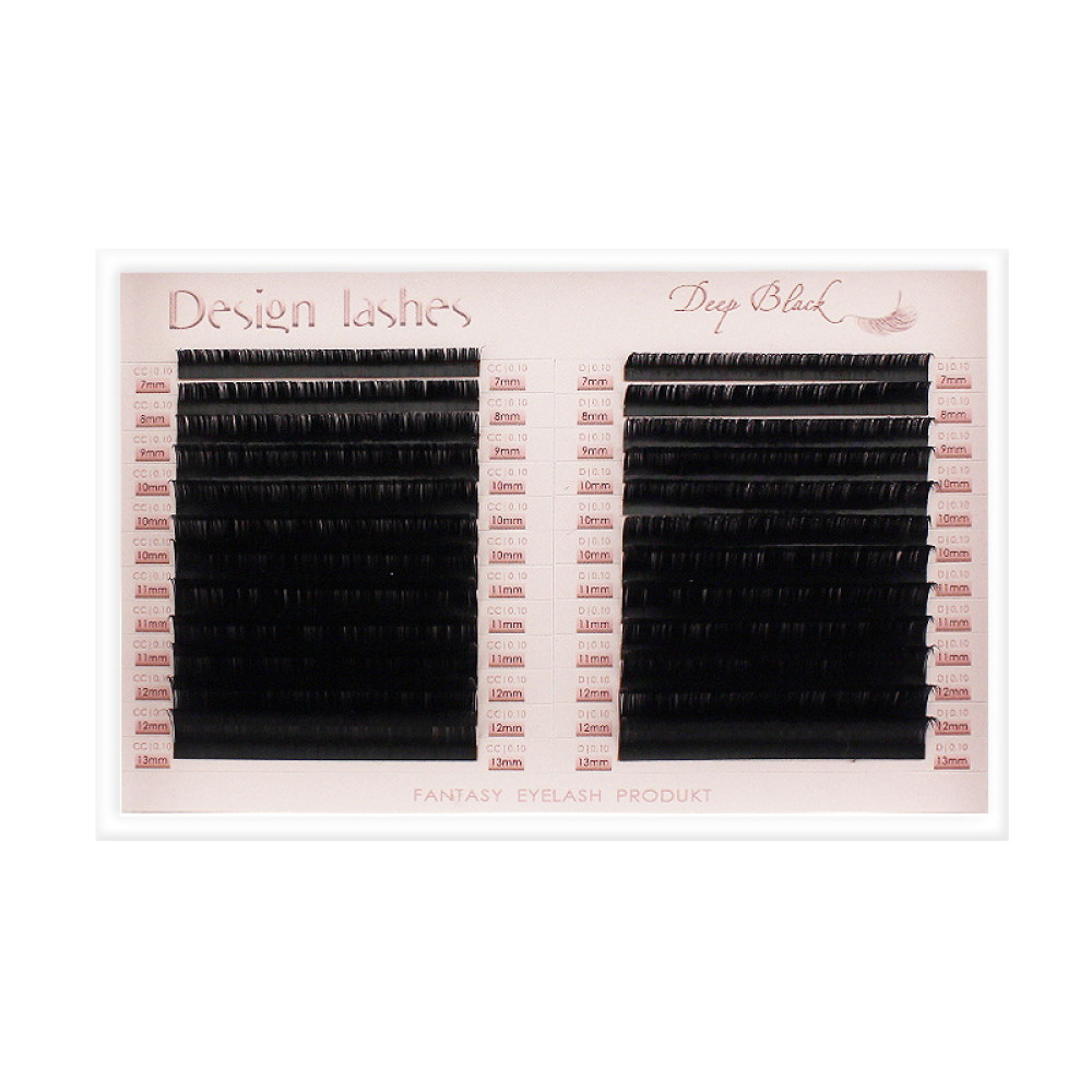 Ресницы Design Lashes Deep Black CC/D 0.10 (24 ряда: 7-13 мм). черные