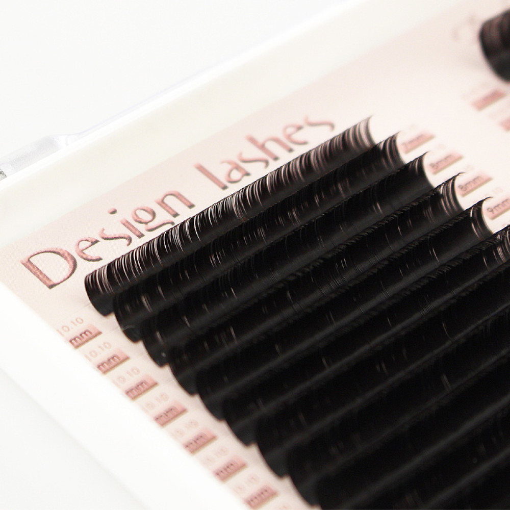 Вії Design Lashes Dark Chocolate D 0.10 (24 ряди: 7-14 мм). чорний шоколад