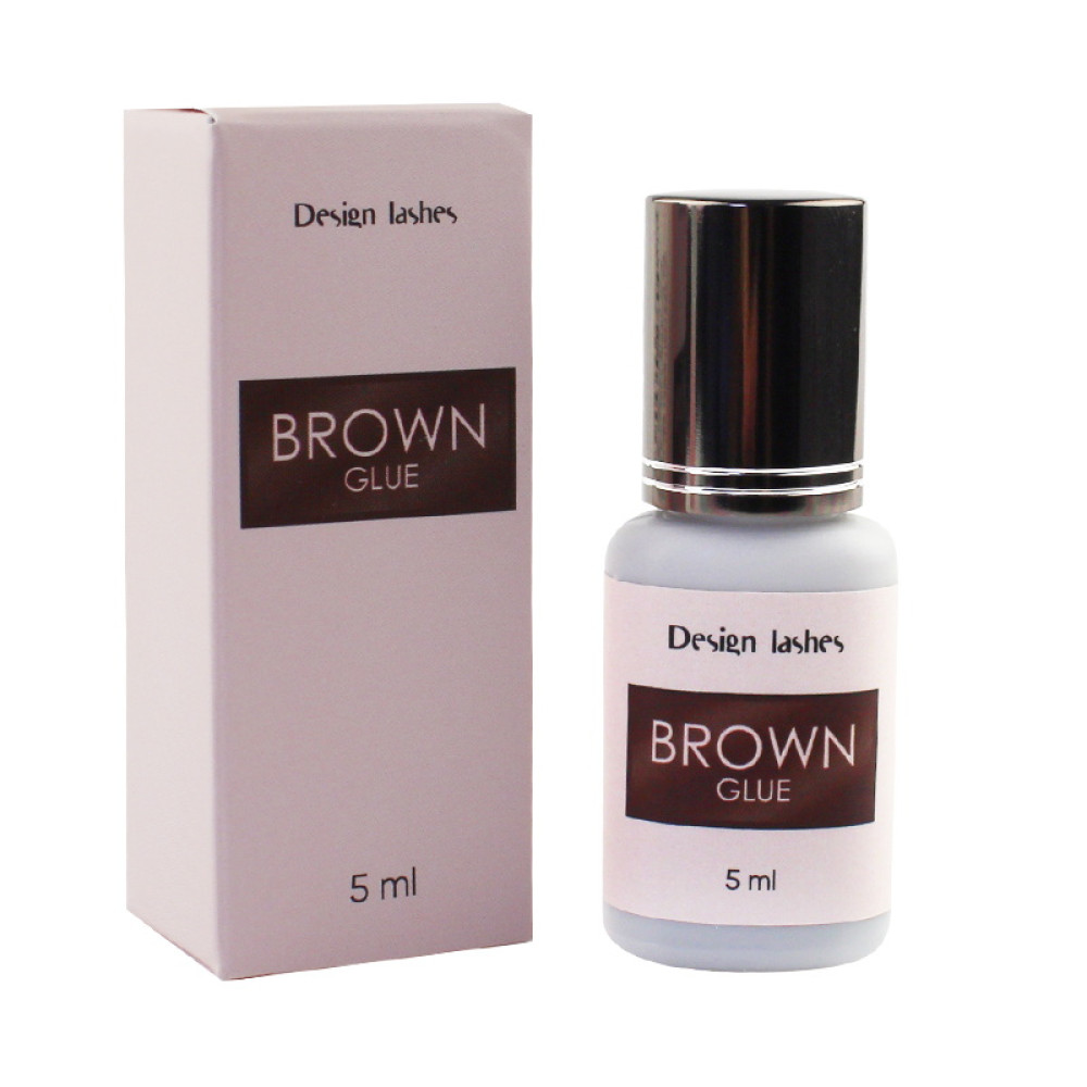 Клей для наращивания ресниц Design Lashes Brown Glue, темно-коричневый, 5 мл