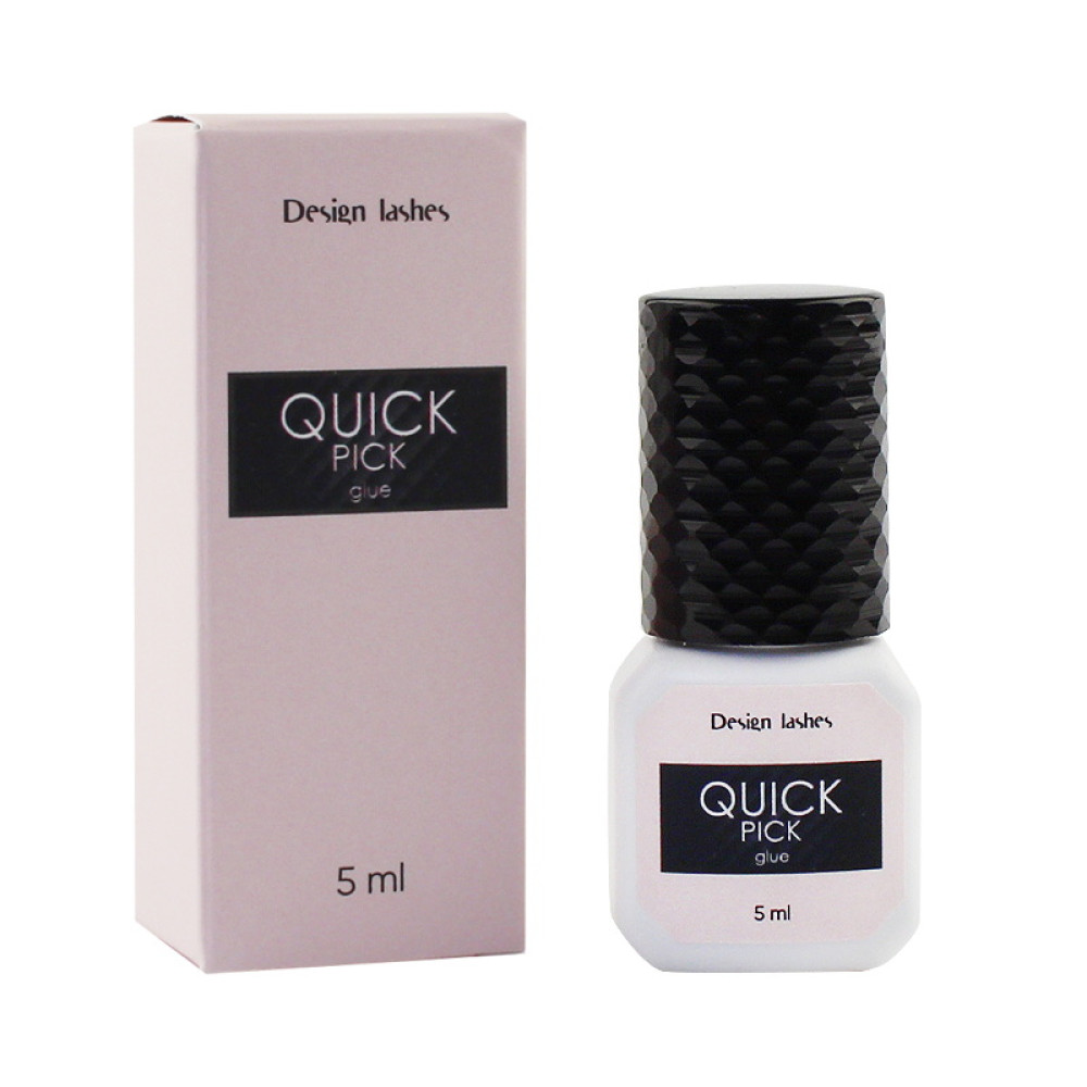 Клей для нарощування вій Design Lashes Quick Pick Glue. чорний. 5 мл