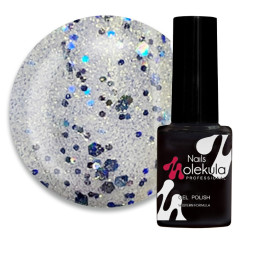 Гель-лак Nails Molekula 084 синій гліттер. 6 мл