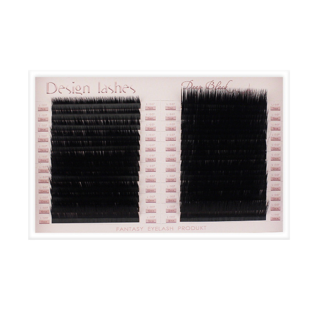 Ресницы Design Lashes Deep Black L 0.07 (24 ряда: 7-14 мм). черные
