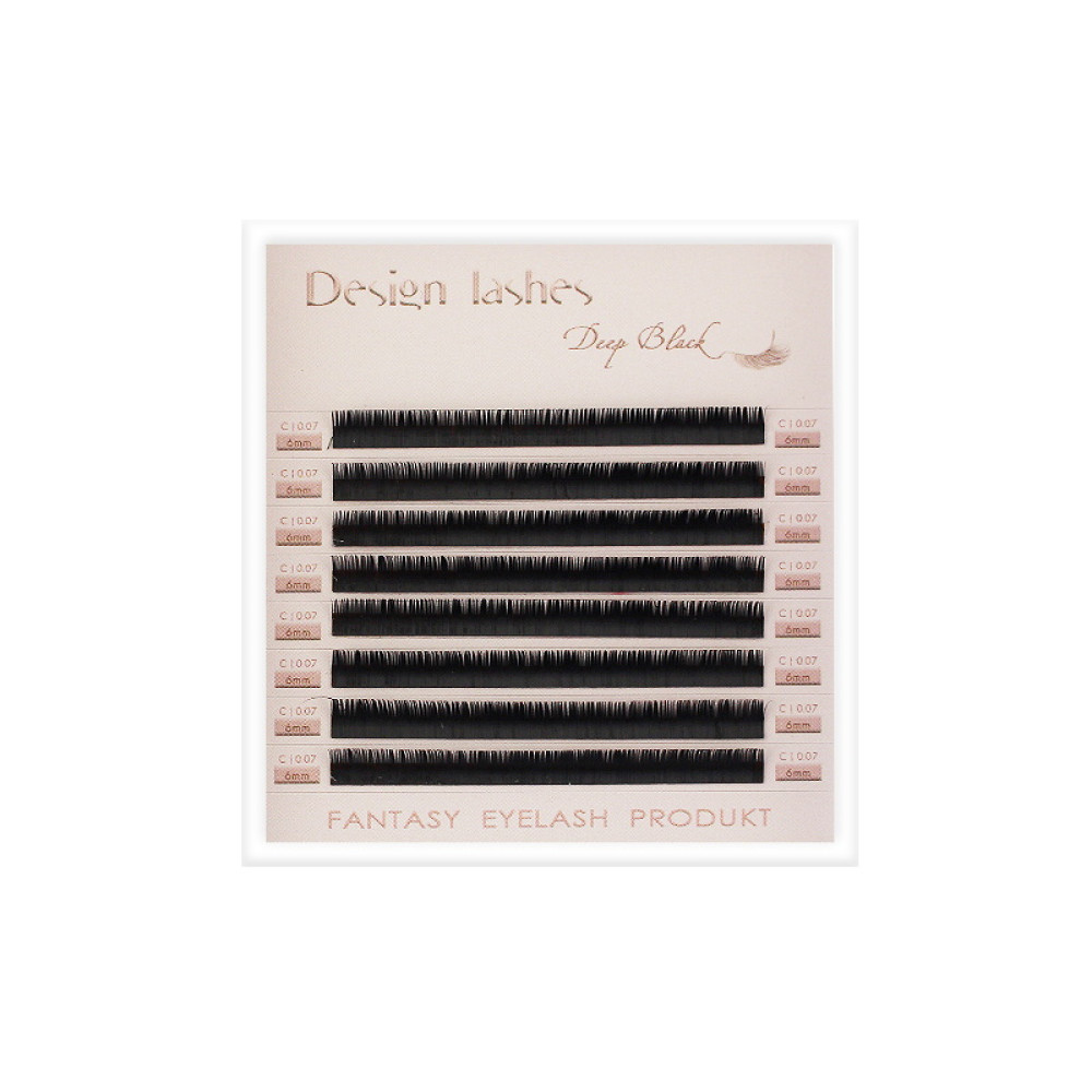 Вії Design Lashes Deep Black C 0.07 (8 рядів: 6 мм). чорні