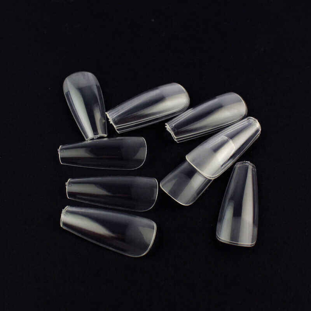 Типси гелеві для нарощування нігтів  Global Fashion Soft Gel Tips Long Coffin 240 шт.. довгий квадрат