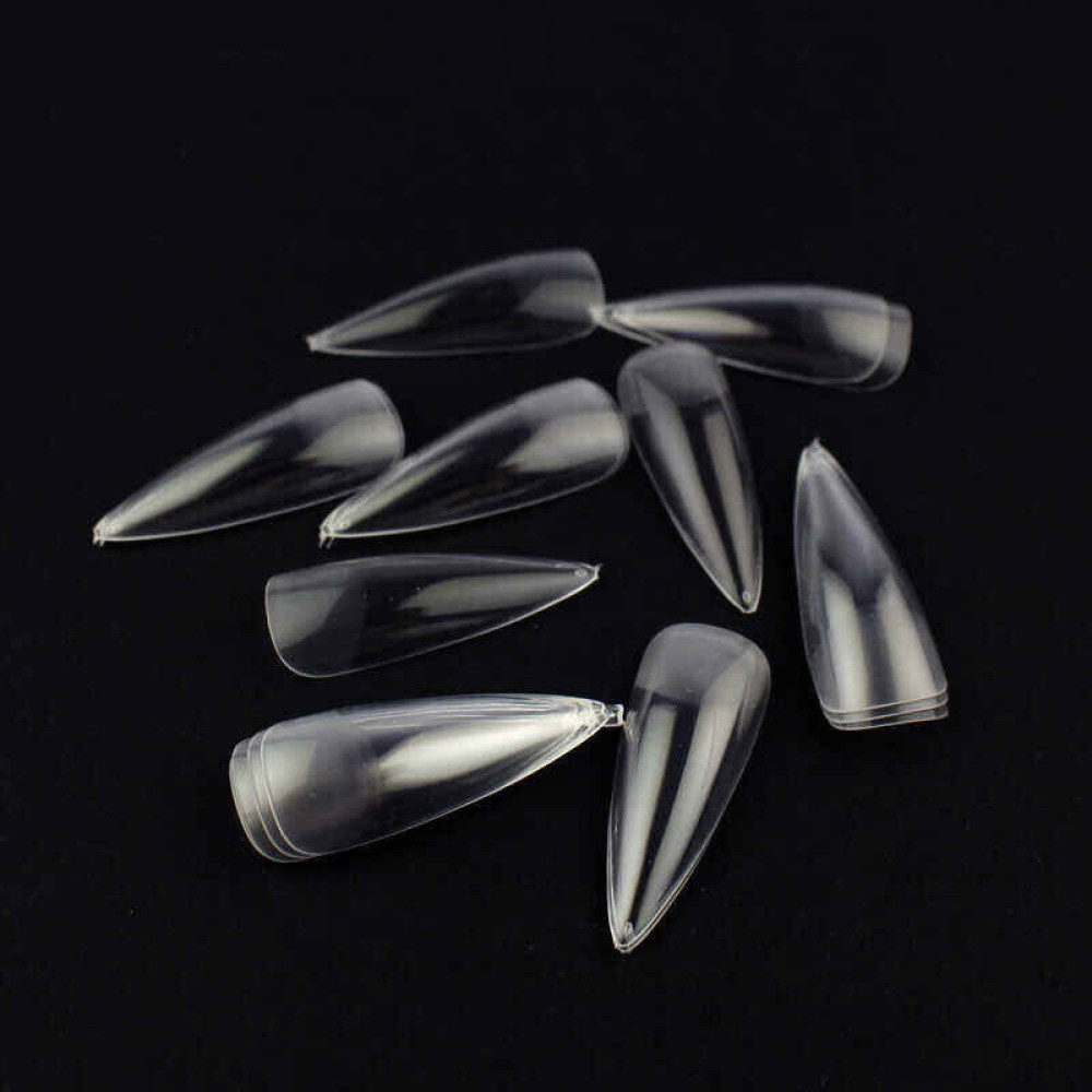 Типсы гелевые для наращивания ногтей Global Fashion Soft Gel Tips Medium Stiletto 240 шт.. стилет