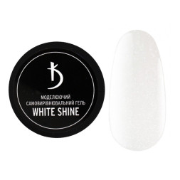 Гель моделирующий Kodi Professional Builder Self-Level Gel White Shine. белый с глиттером. 30 мл