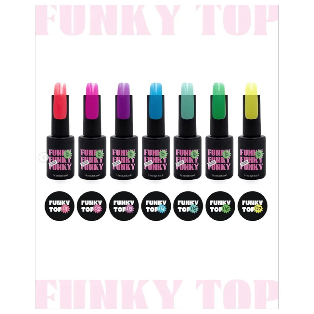 Топ вітражний для гель-лаку без липкого шару Adore Professional Funky Color Top 03 Funky Peri фіолетовий. 7.5 мл