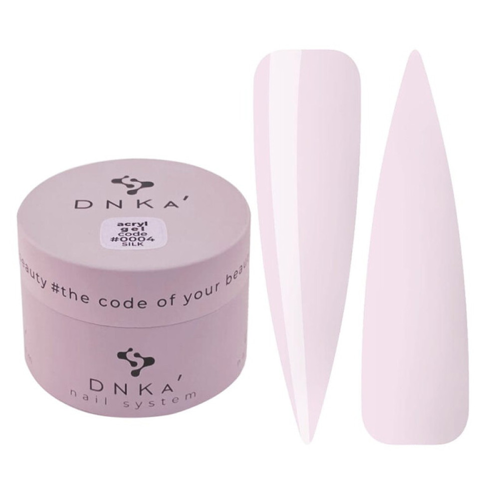 Акрил-гель DNKa Acryl Gel 0004 Silk ніжний рожевий в баночці. 30 мл