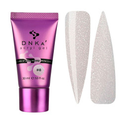 Акрил-гель DNKa Acryl Gel 0008 Sand бежевый с шиммером. 30 мл