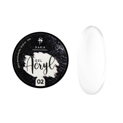 Акрил-гель Saga Professional Acryl Gel 02 молочний. 13 мл