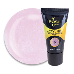 Акрил-гель You POSH Acryl Gel 06. блідо рожевий з шимерами. 15 мл