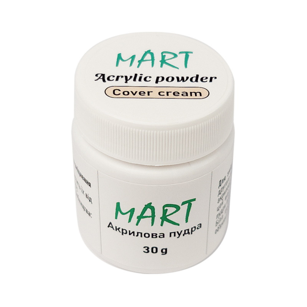 Акриловая пудра mART Acrylic Powder 11 Cover Cream, кремовый, 30 г