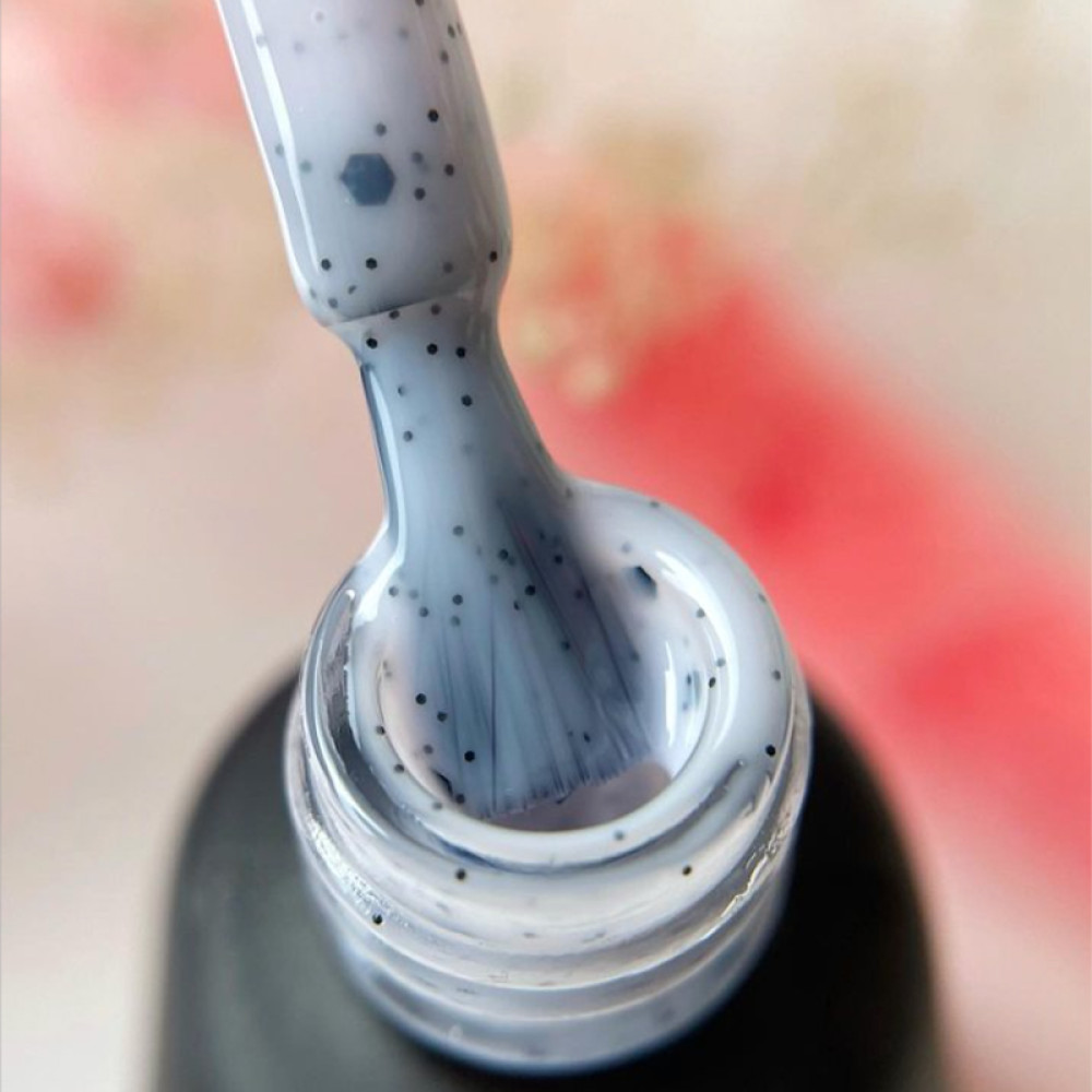 База камуфлирующая You POSH French Rubber Base Potal De Luxe 88. молочный с черными блестками-крошкой и конфетти. 12 мл