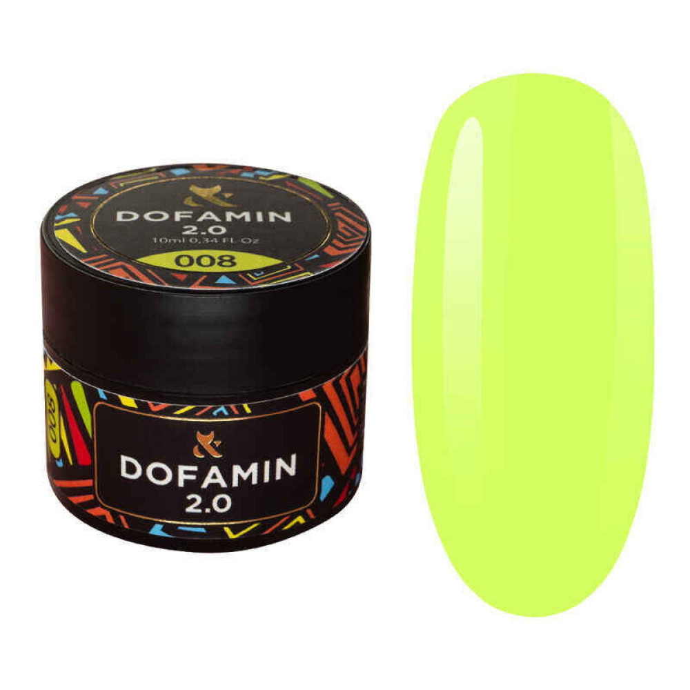 База неонова кольорова F.O.X Base Dofamin 2.0  008. жовтий неон. 10 мл