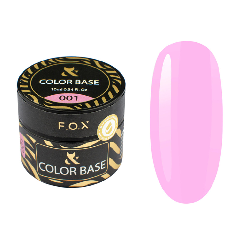 База цветная F.O.X Color Base 001. изысканный розовый. 10 мл