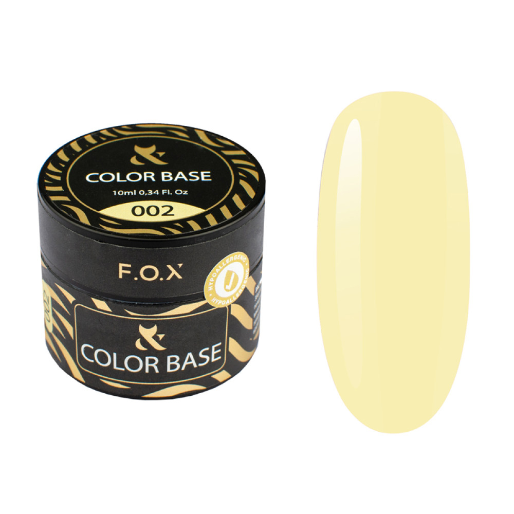 База цветная F.O.X Color Base 002. пастельный желтый. 10 мл