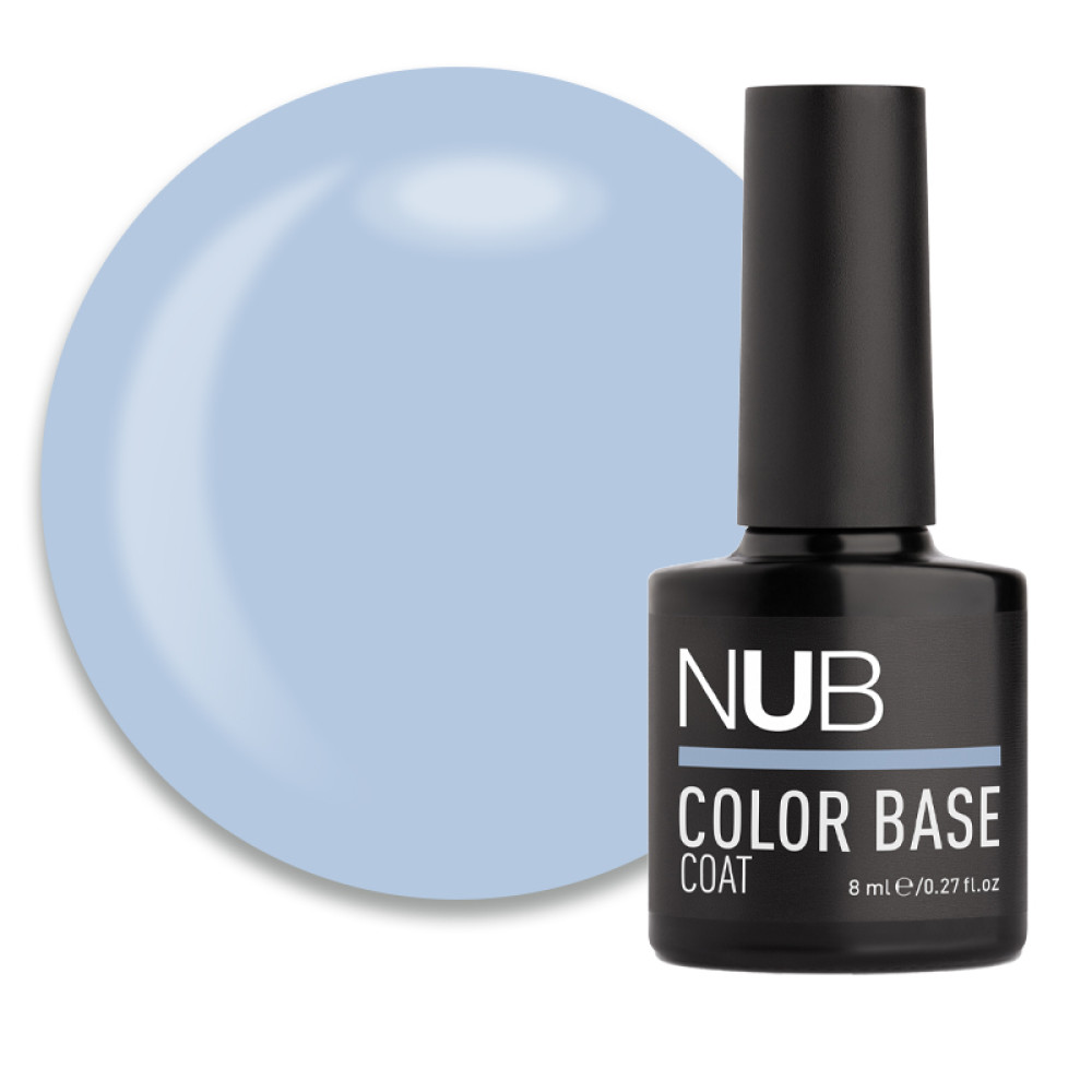 База цветная каучуковая NUB Color Base Coat 01 Heaven, серо-голубой, 8 мл 
