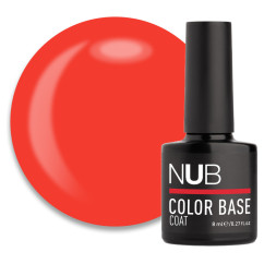 База кольорова каучукова NUB Color Base Coat 07 Coral корал. 8 мл