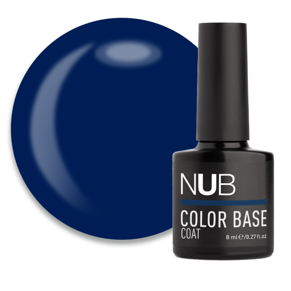 База кольорова каучукова NUB Color Base Coat 10 Deep Sea напівпрозорий синій. 8 мл