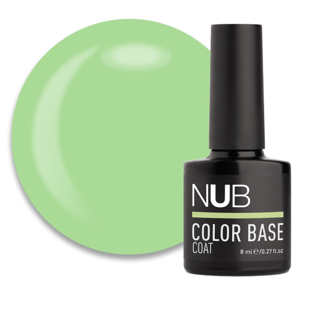 База цветная каучуковая NUB Color Base Coat 12 Minty, мятно-зеленый, 8 мл 