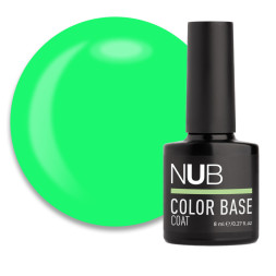 База кольорова каучукова NUB Color Base Coat 13 Power. яскравий салатовий. 8 мл