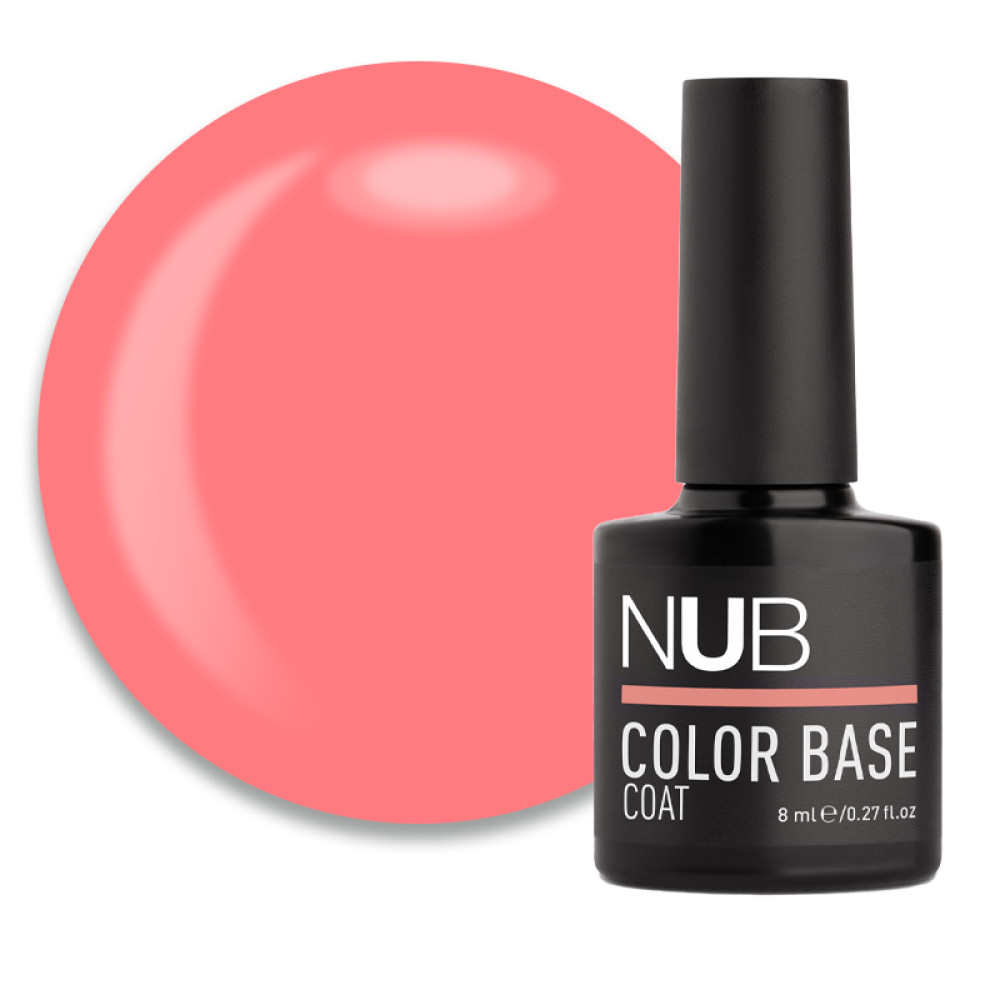 База цветная каучуковая NUB Color Base Coat 18 Youth, розовый коралл, 8 мл 