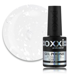 База цветная Oxxi Professional Rafinad Base 002. молочний с хлопьями потали и блестками. 10 мл