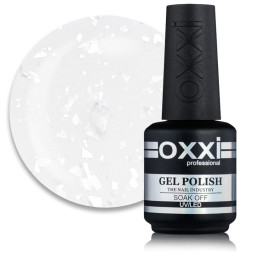 База цветная Oxxi Professional Rafinad Base 002. молочный с хлопьями потали и блестками. 15 мл