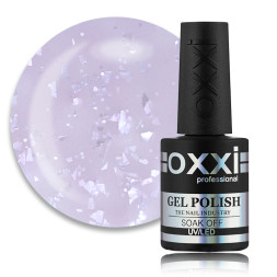 База цветная Oxxi Professional Rafinad Base 003. бледный сиреневый с хлопьями потали и блестками. 10 мл