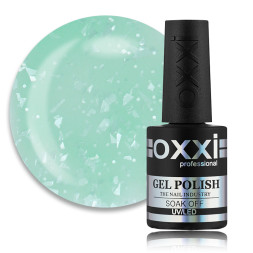 База цветная Oxxi Professional Rafinad Base 006. мята с хлопьями потали и блестками. 10 мл