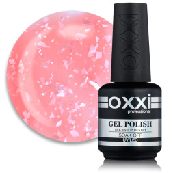 База цветная Oxxi Professional Rafinad Base 008. розовый коралл с хлопьями потали и блестками. 15 мл