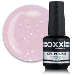 База цветная Oxxi Professional Rafinad Base 010. розовая нежность с хлопьями потали и блестками. 15 мл