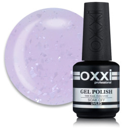 База цветная Oxxi Professional Rafinad Base 011. морозная сирень с хлопьями потали и блестками. 15 мл