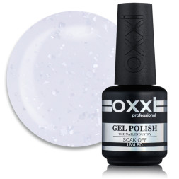 База цветная Oxxi Professional Rafinad Base 012. молочный с хлопьями потали и блестками. 15 мл