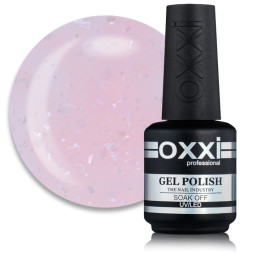 База цветная Oxxi Professional Rafinad Base 014. роза-абрикос с хлопьями потали и блестками. 15 мл