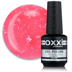 База цветная Oxxi Professional Rafinad Base 017. розовый коралл с хлопьями потали и блестками. 15 мл